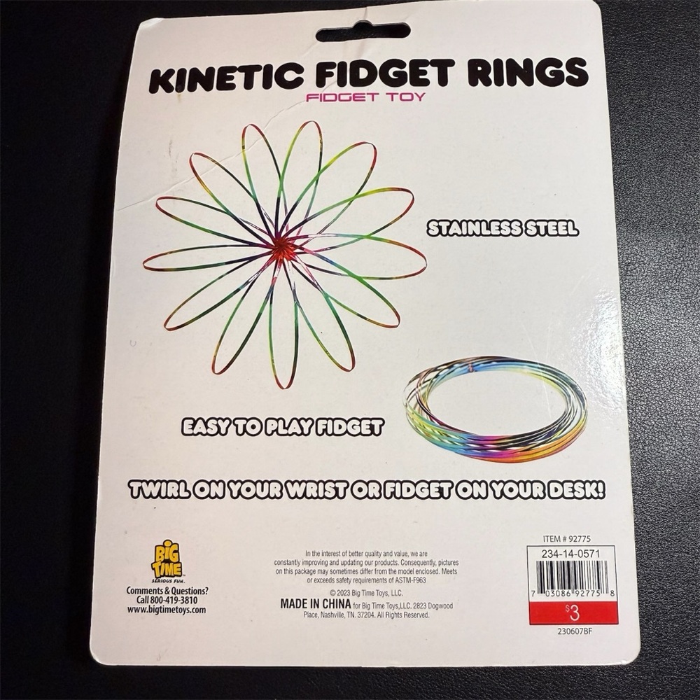 Kinetic Fidget Rings (New, Unopened) Ages 4+ - Picture 2 of 2